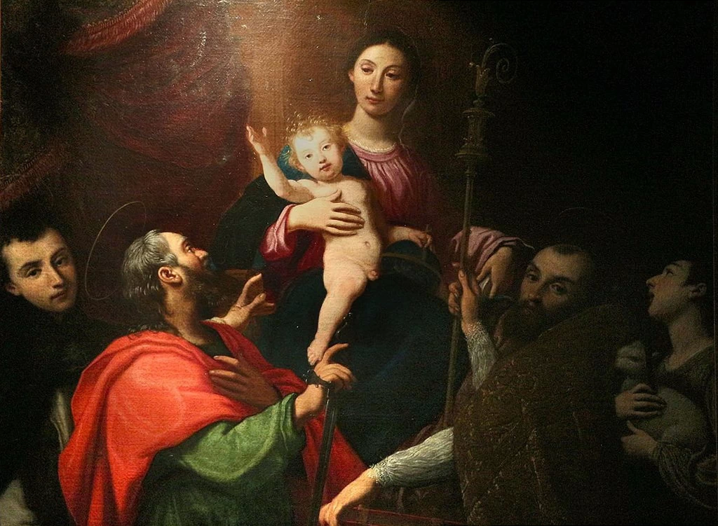 Madonna in trono e santi - Pinacoteca Comunale (Recanati), dettaglio